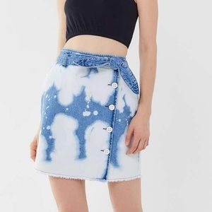 Urban Outfitters Polly Bleached Denim Mini Skirt